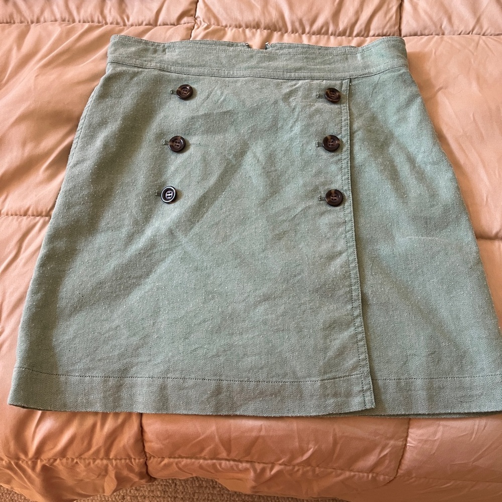 Ann Taylor Green A-line Mini Skirt
